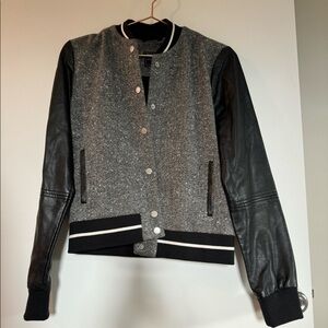Abercrombie and Fitch letterman jacket, size small, with faux leather sleeves